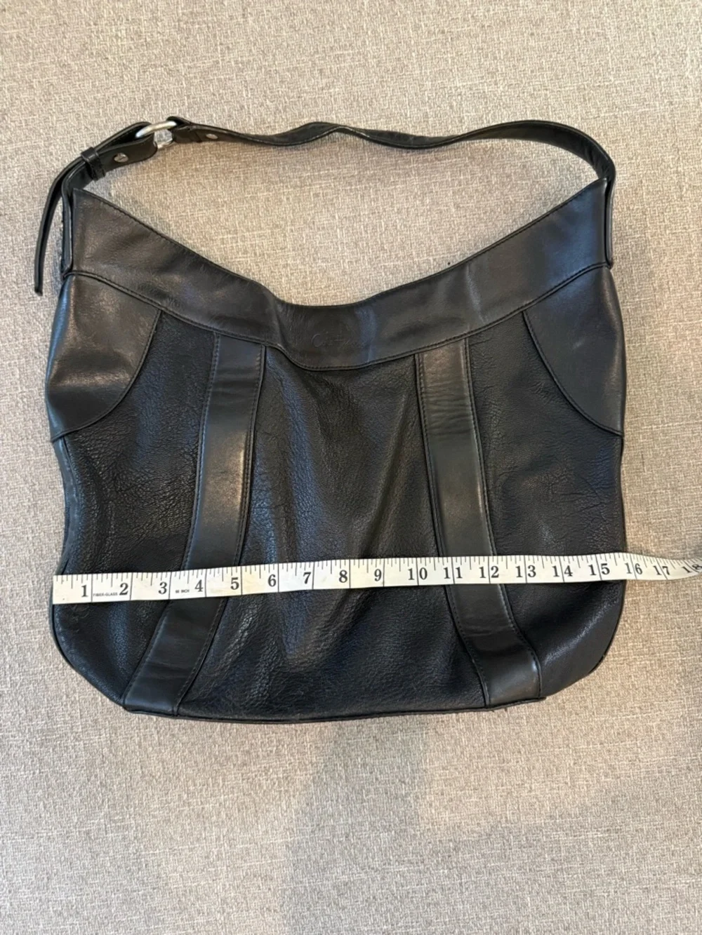 Cole Haan Hobo Bag Womens Large Black Leather Excellent Zip Pockets Shoulder Bag
